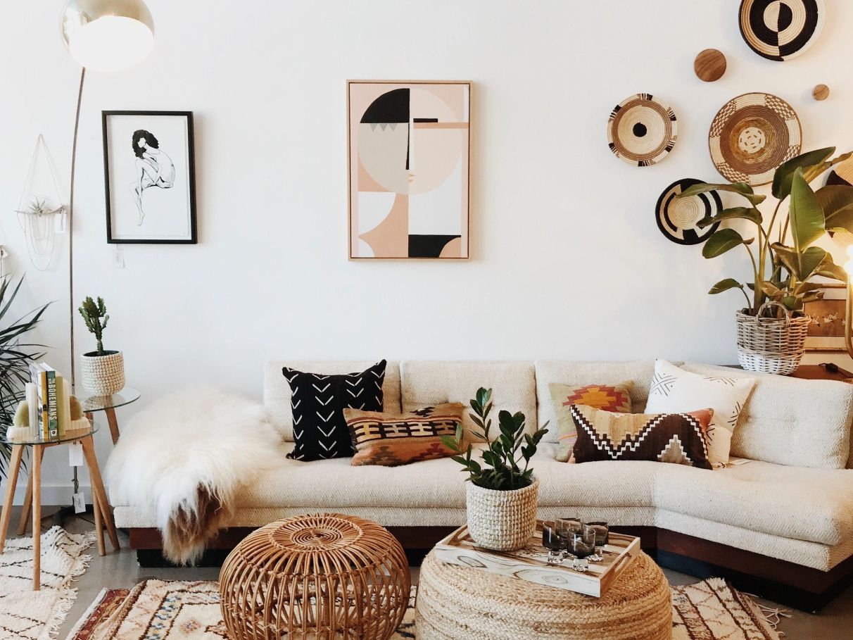decoração boho chic sala