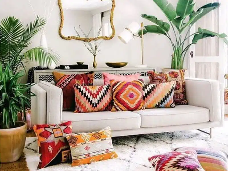 decoração boho chic sala