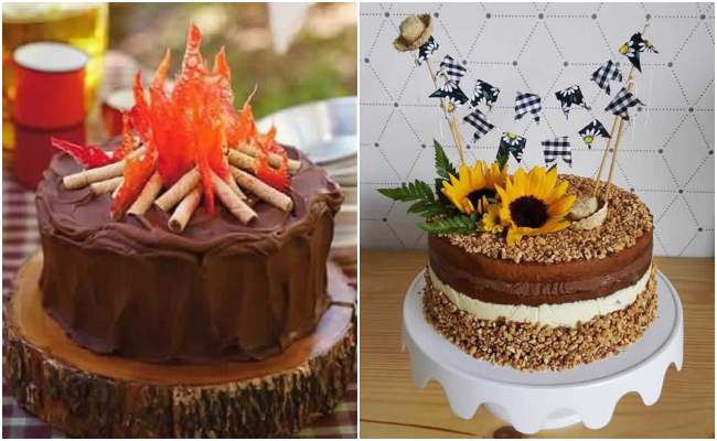 decoração bolo festa junina