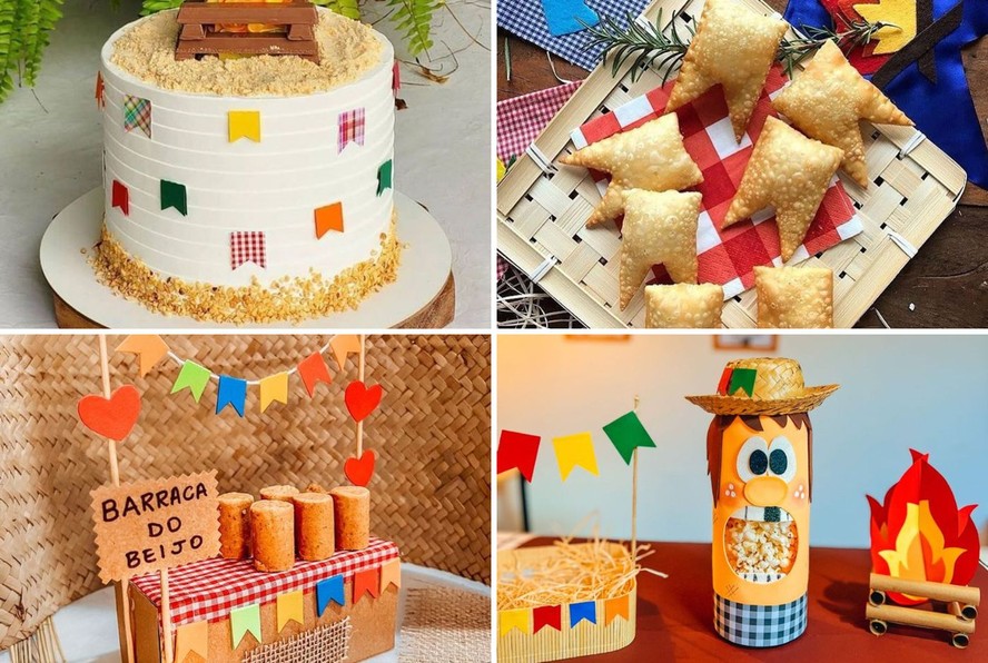 ideias criativas decoração bolo festa junina