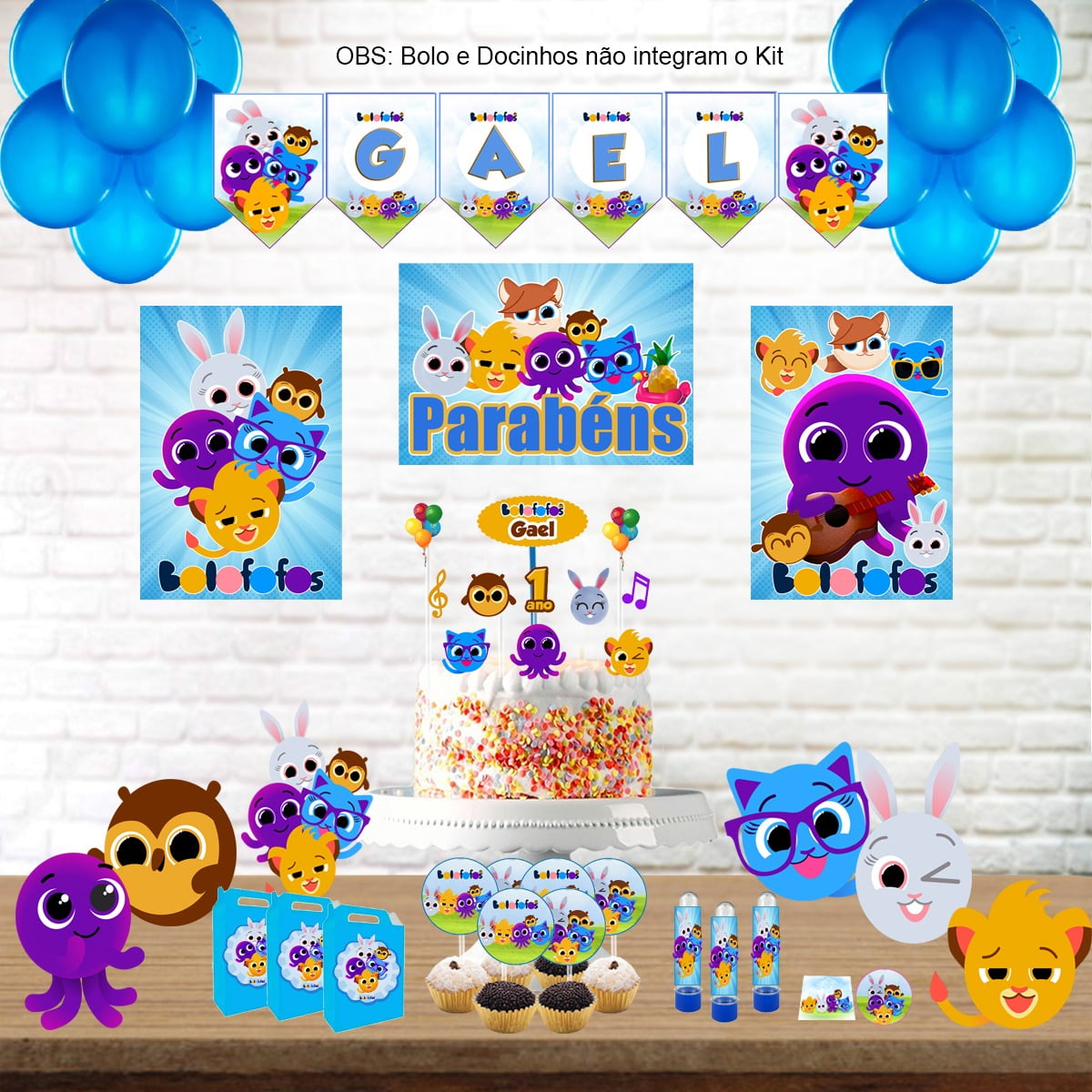 decoração bolofofos masculino simples