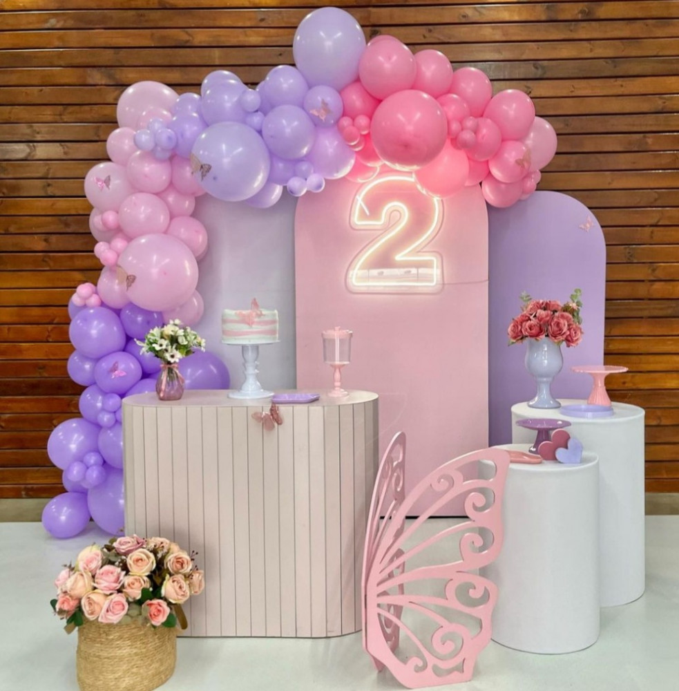 decoração borboleta lilas