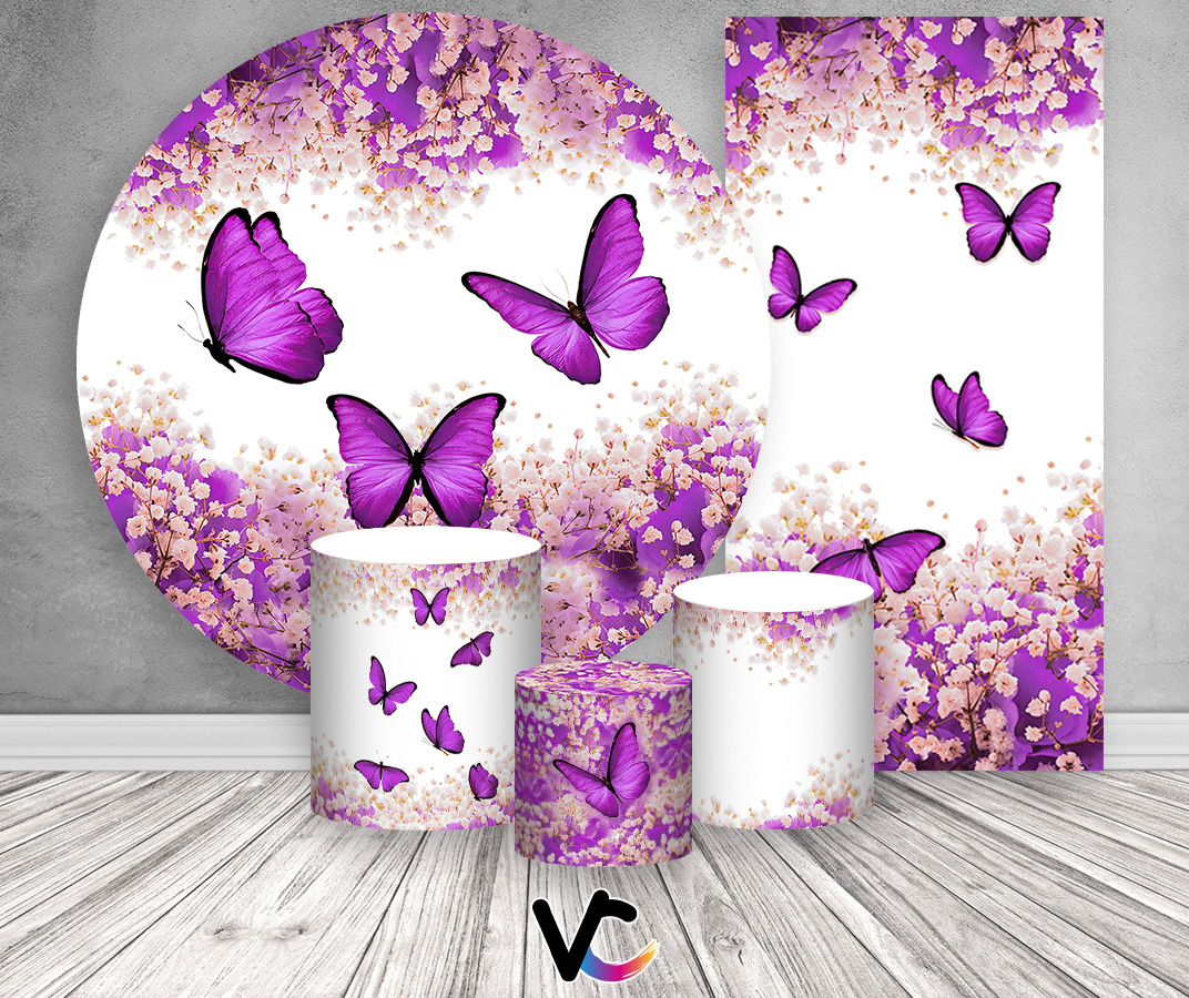 decoração borboleta lilas