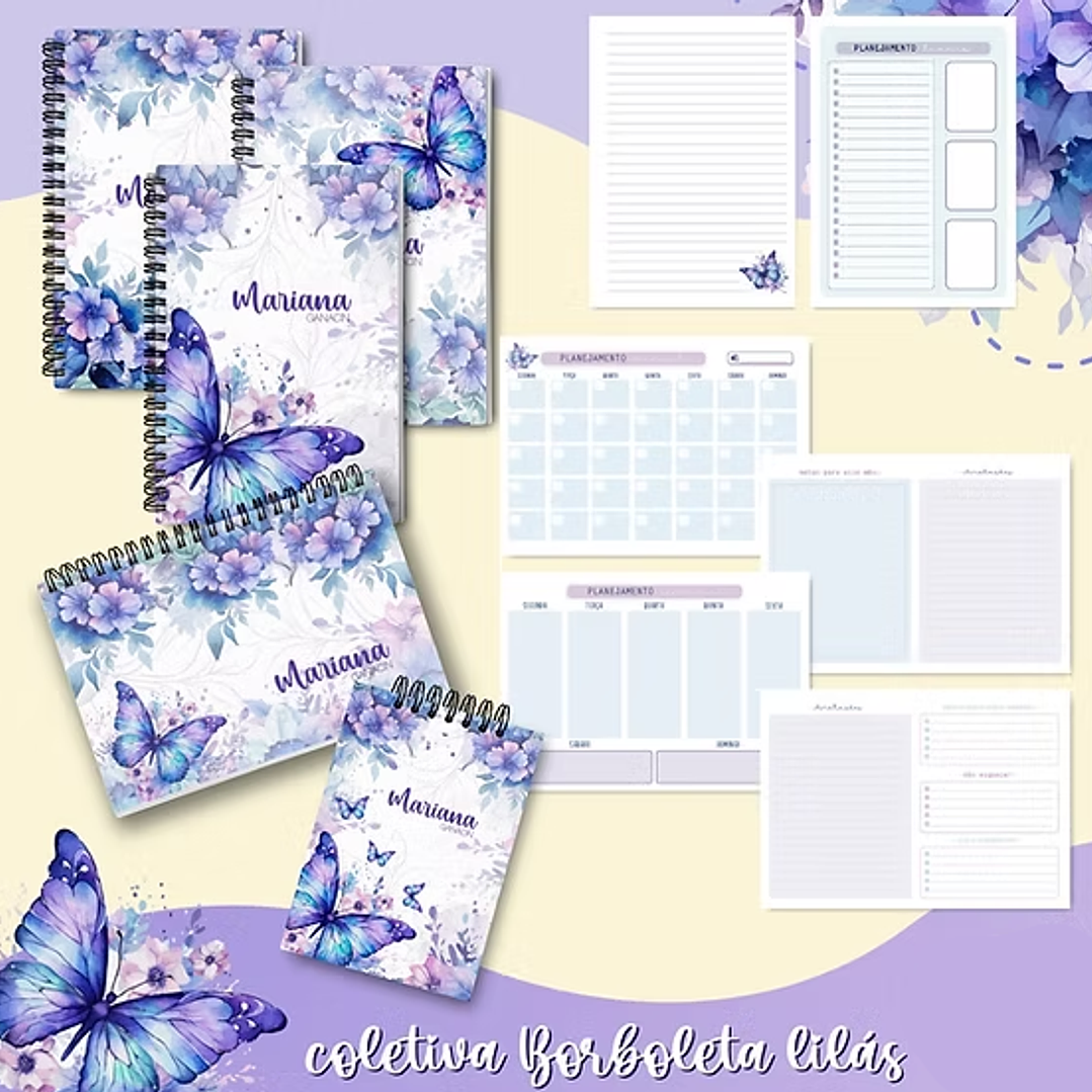 decoração borboleta lilas