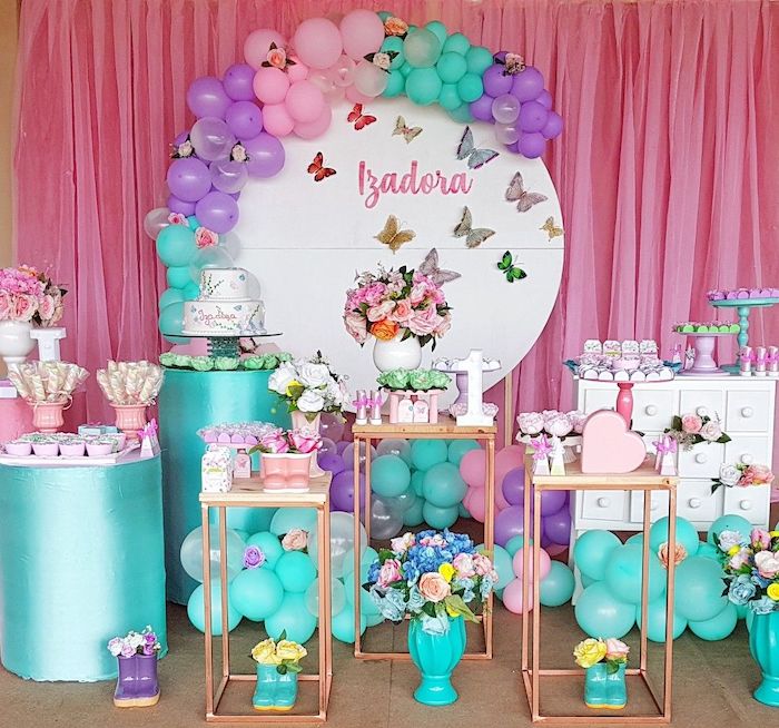 decoração borboleta lilas