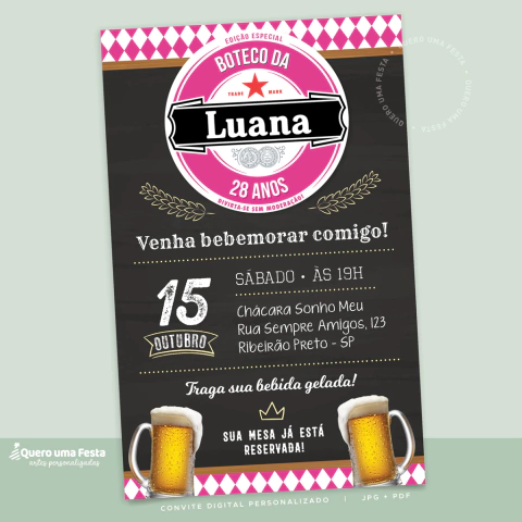 boteco feminino personalizado
