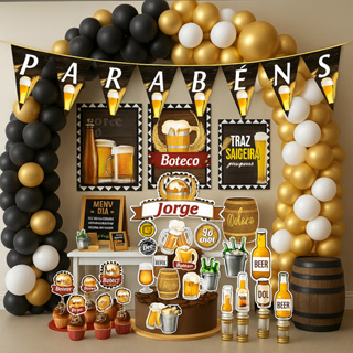 decoração boteco preto e pink