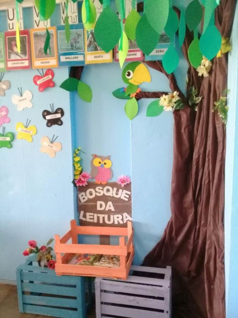 decoração cantinho da leitura educação infantil