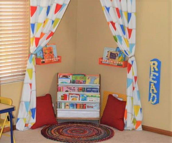 decoração cantinho da leitura educação infantil