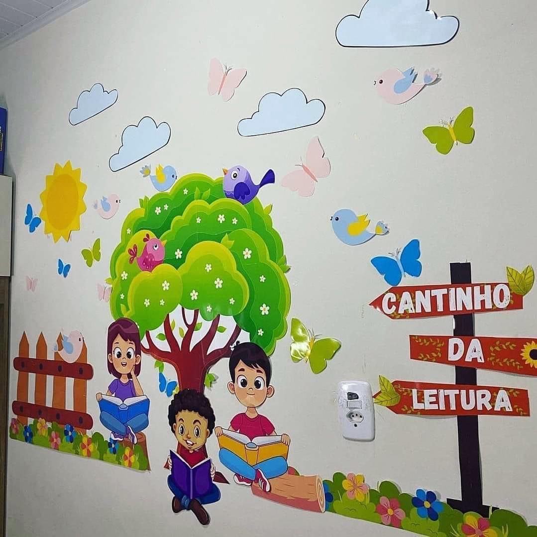 decoração cantinho da leitura educação infantil