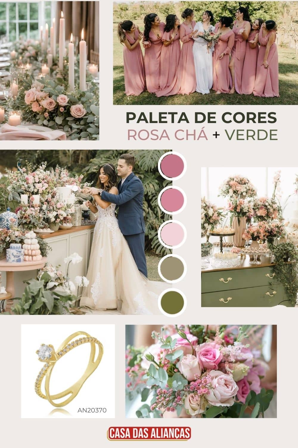 ideias de decoração de casamento rosé para noivas