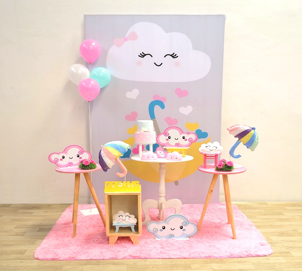 decoração cha de bebe chuva de amor simples