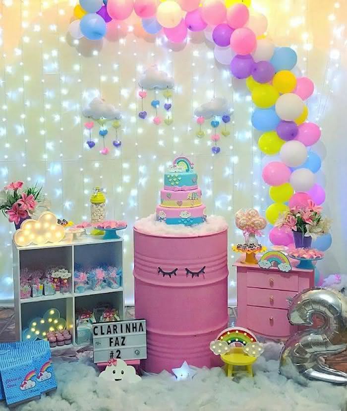 decoração cha de bebe chuva de amor simples