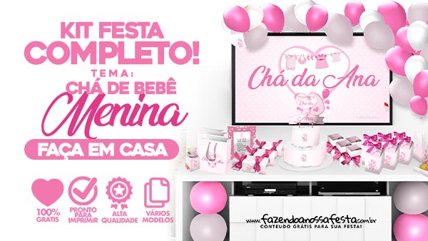 decoração chá de fralda menina