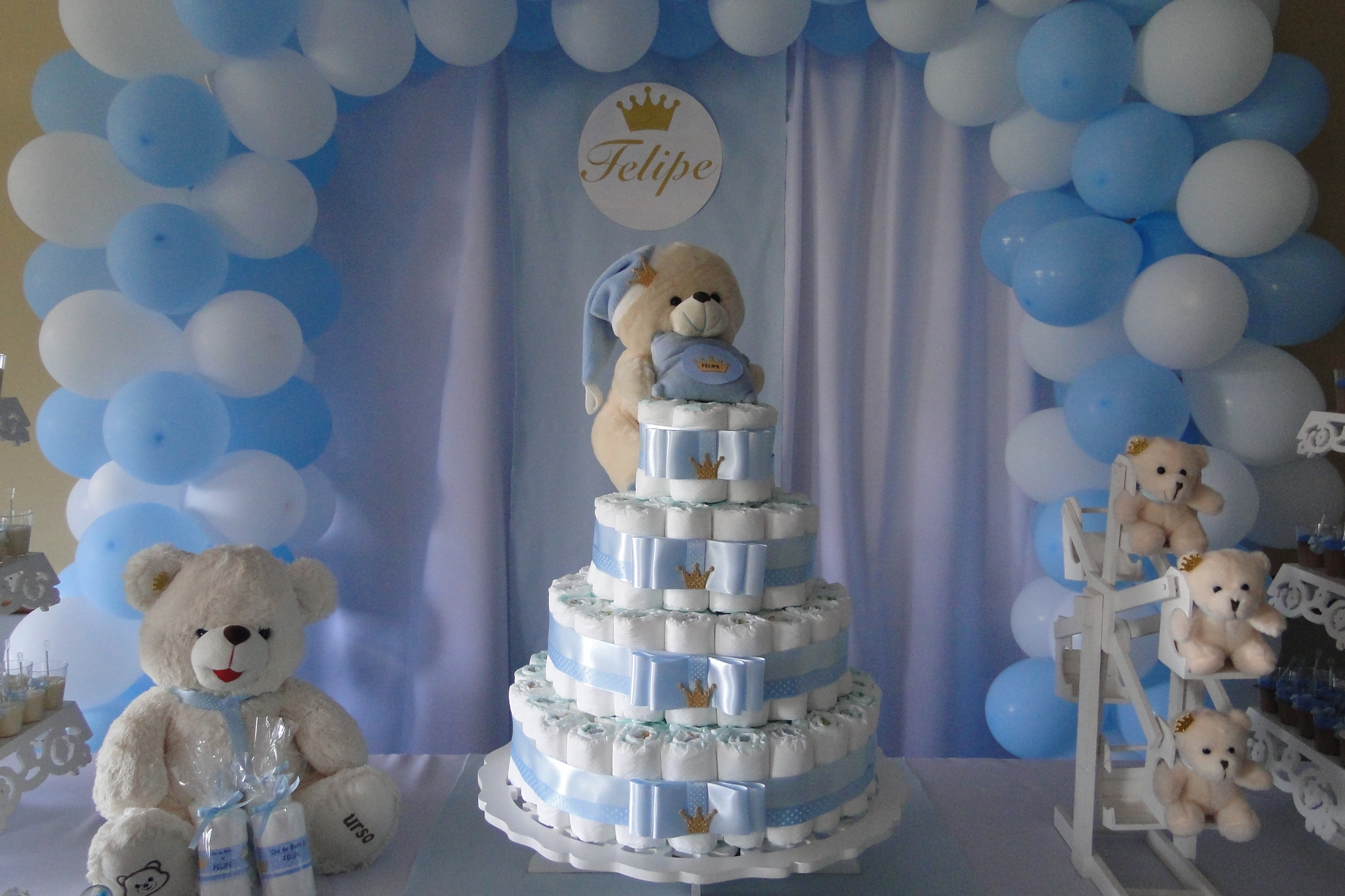 decoração cha de fralda simples