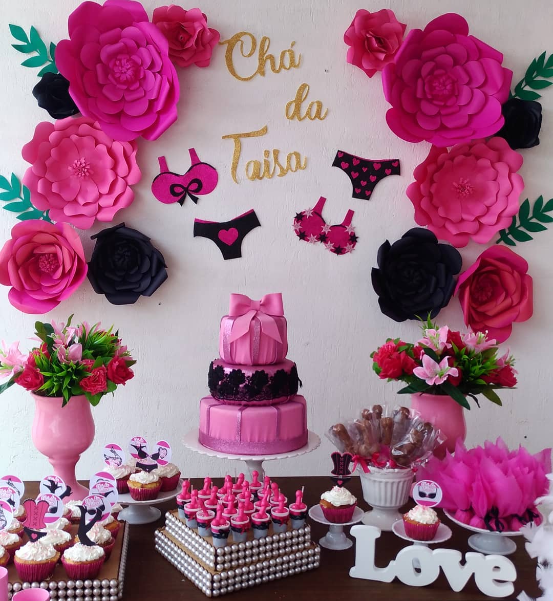 ideias criativas decoração chá de lingerie