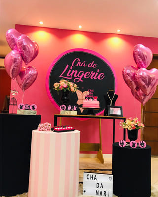decoração chá de lingerie minimalista