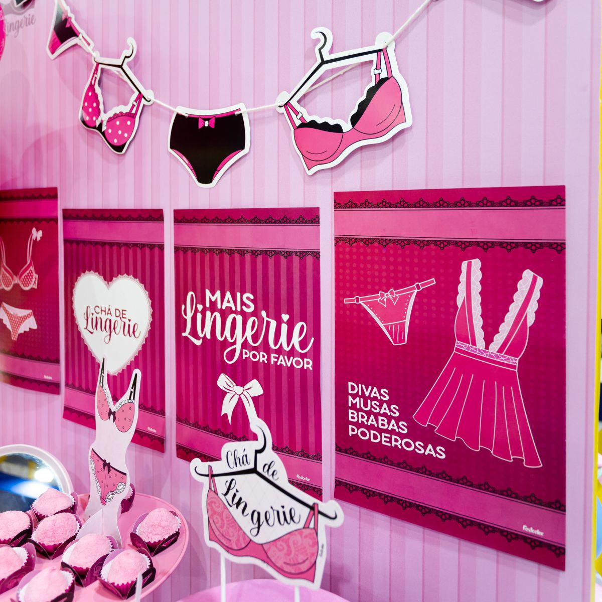 ideias criativas decoração chá de lingerie