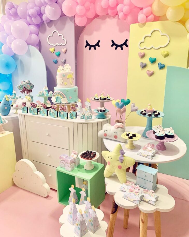 ideias decoração chuva de benção 1 ano