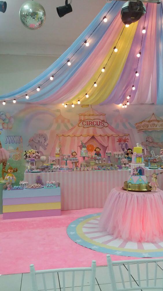 decoração circo rosa