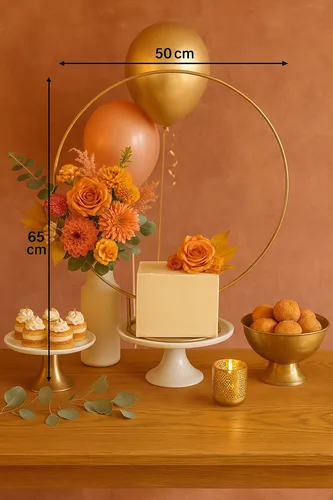 ideias criativas decoração dois painéis redondos festa