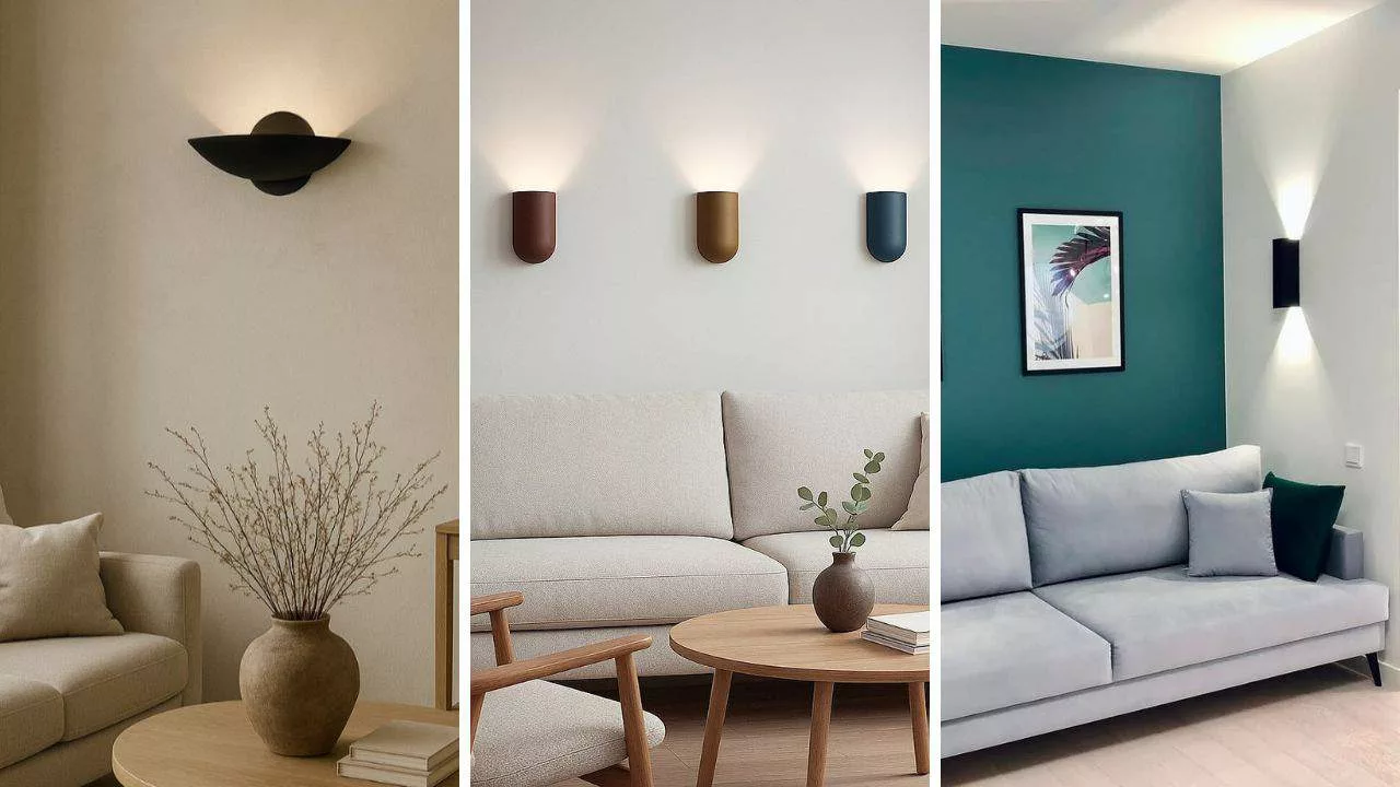 ideias de decoração com arandelas para sala de estar