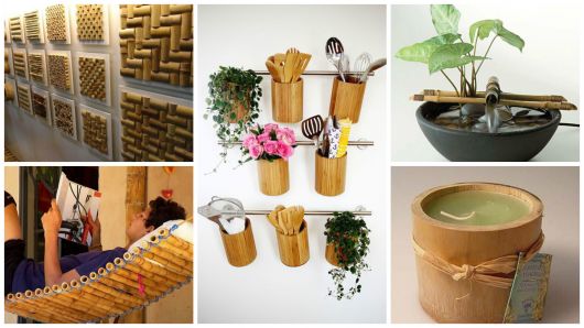 decoração com bambu