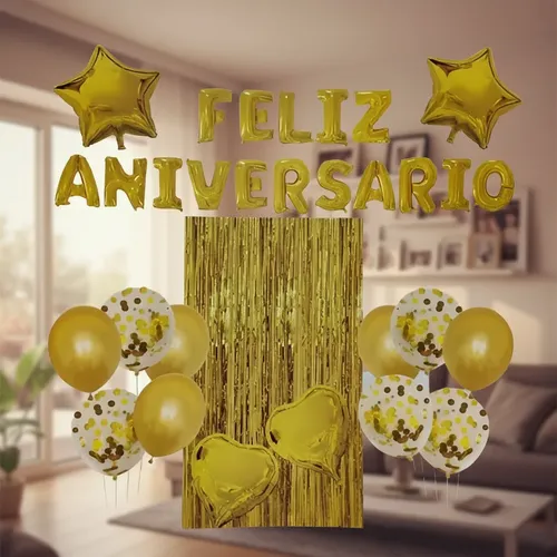 decoração com bexigas na parede simples