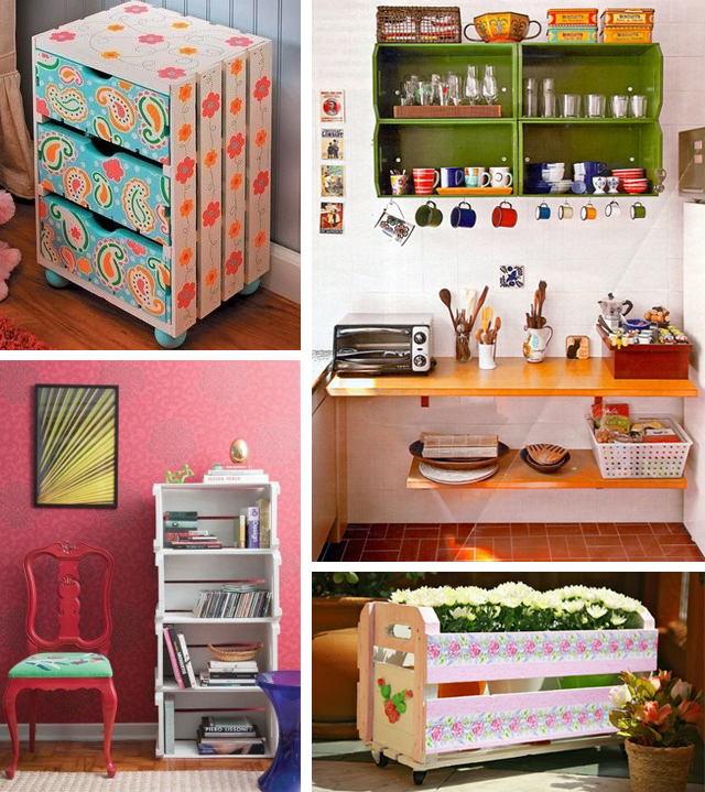 Transforme caixotes em móveis funcionais para sua próxima festa