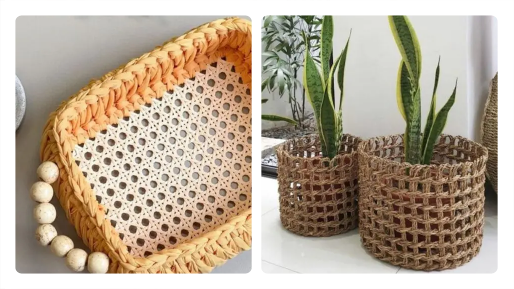 10 ideias criativas decoração com cestas de palha