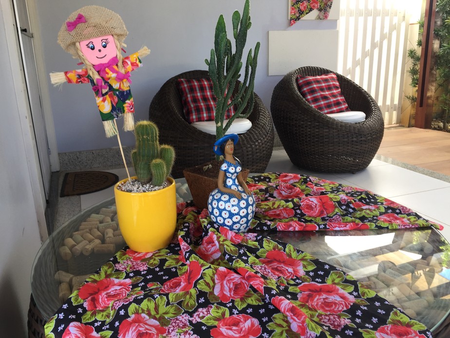 decoração com chita para festa junina