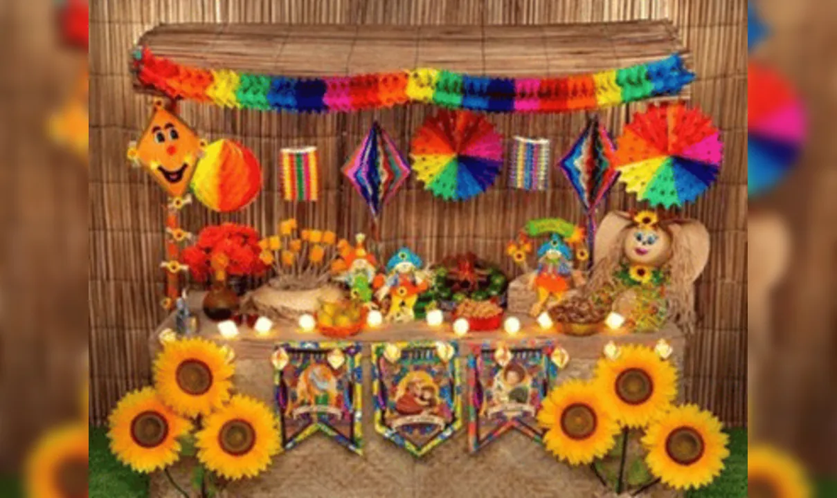 decoração com chita para festa junina