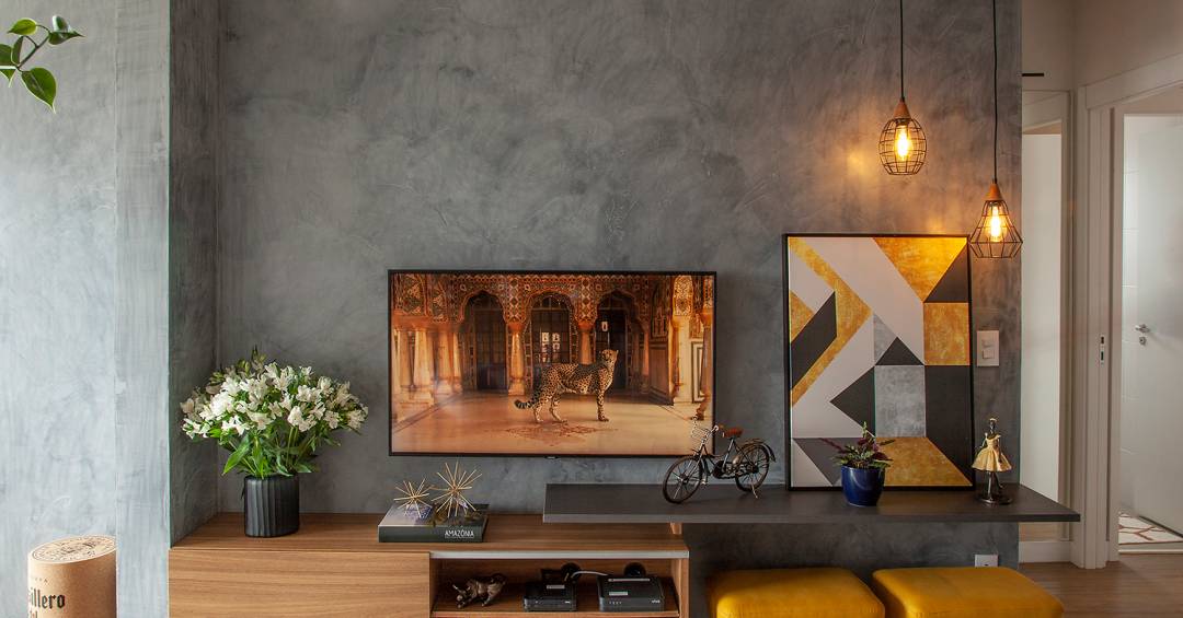 decoração com cimento queimado