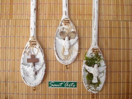 ideias criativas decoração colher madeira parede