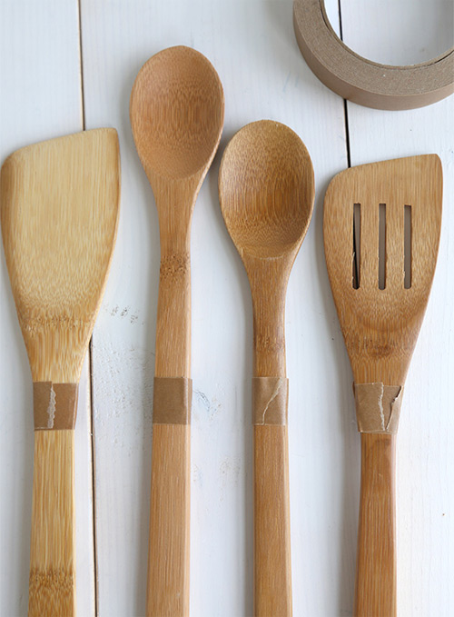 decoração com colher de madeira