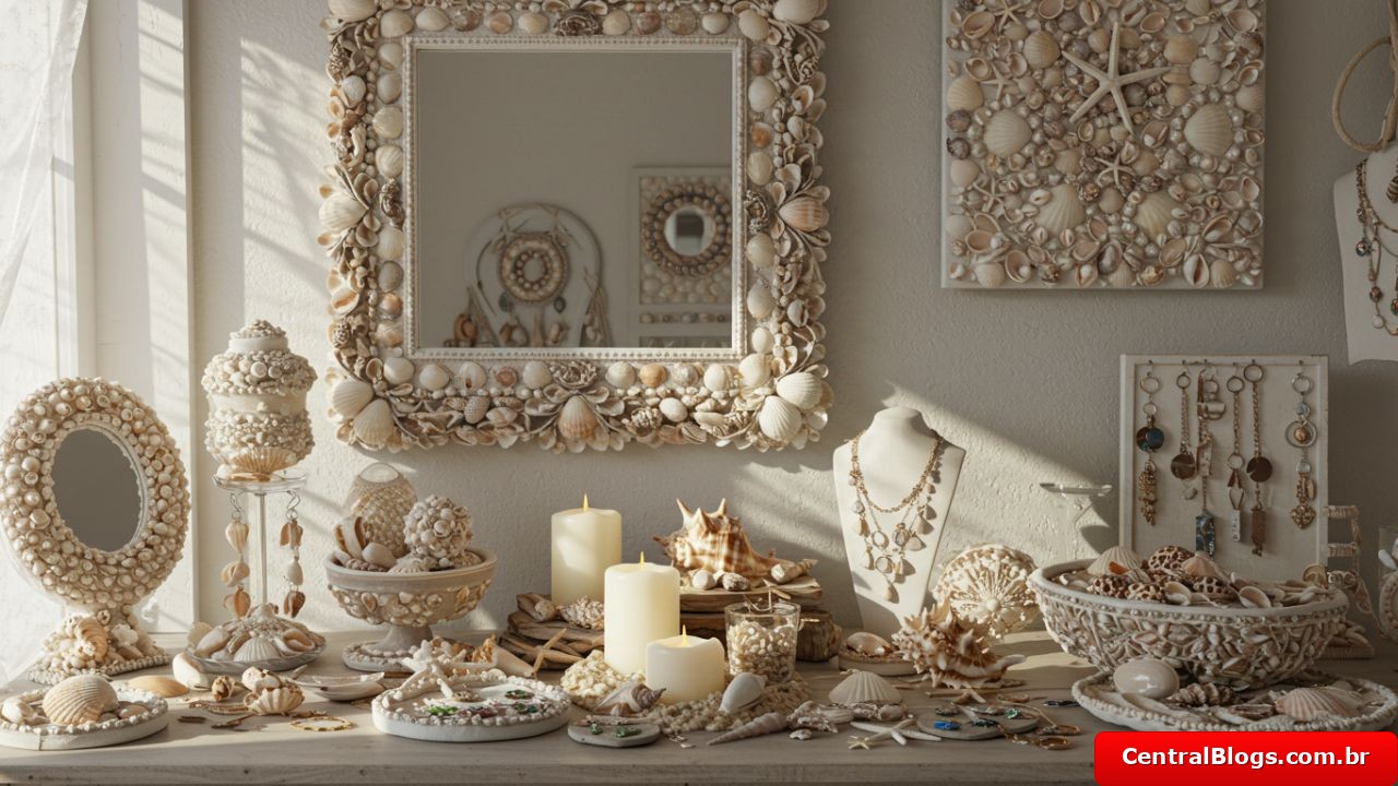 decoração com conchas do mar