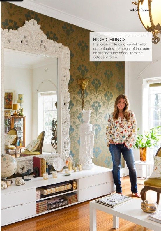 decoração com espelho na parede