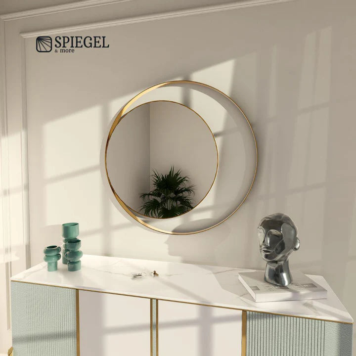 decoração com espelhos redondos