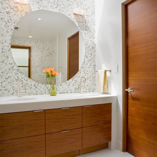 decoração com espelhos redondos