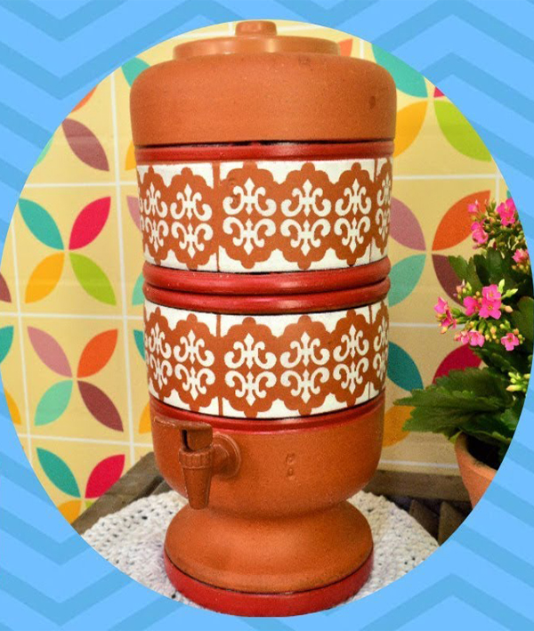 ideias criativas decoração filtro de barro