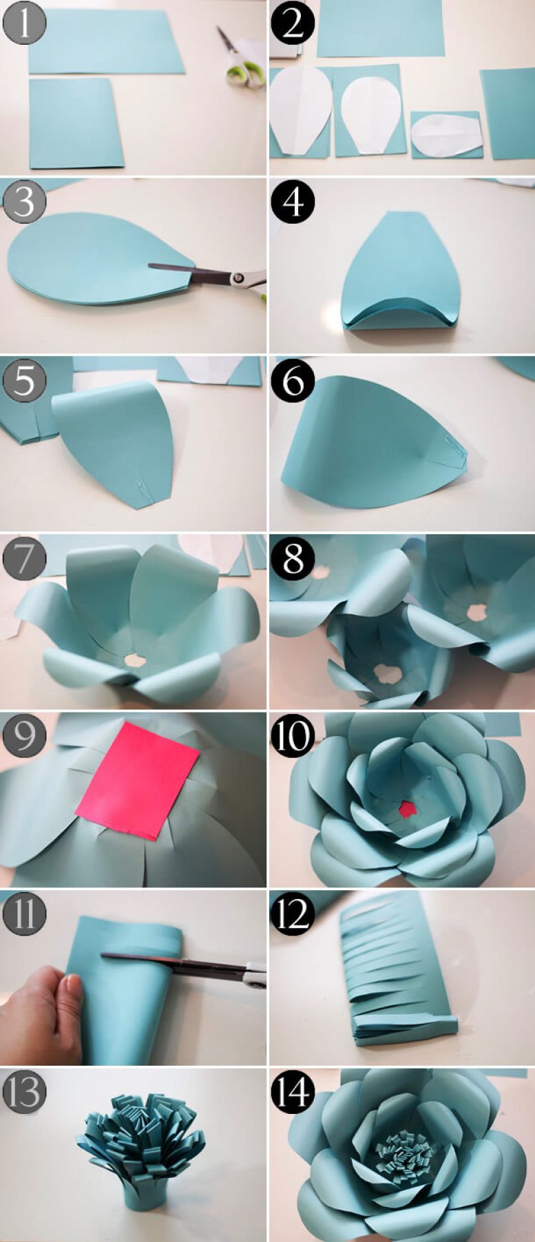 decoração com flores de papel