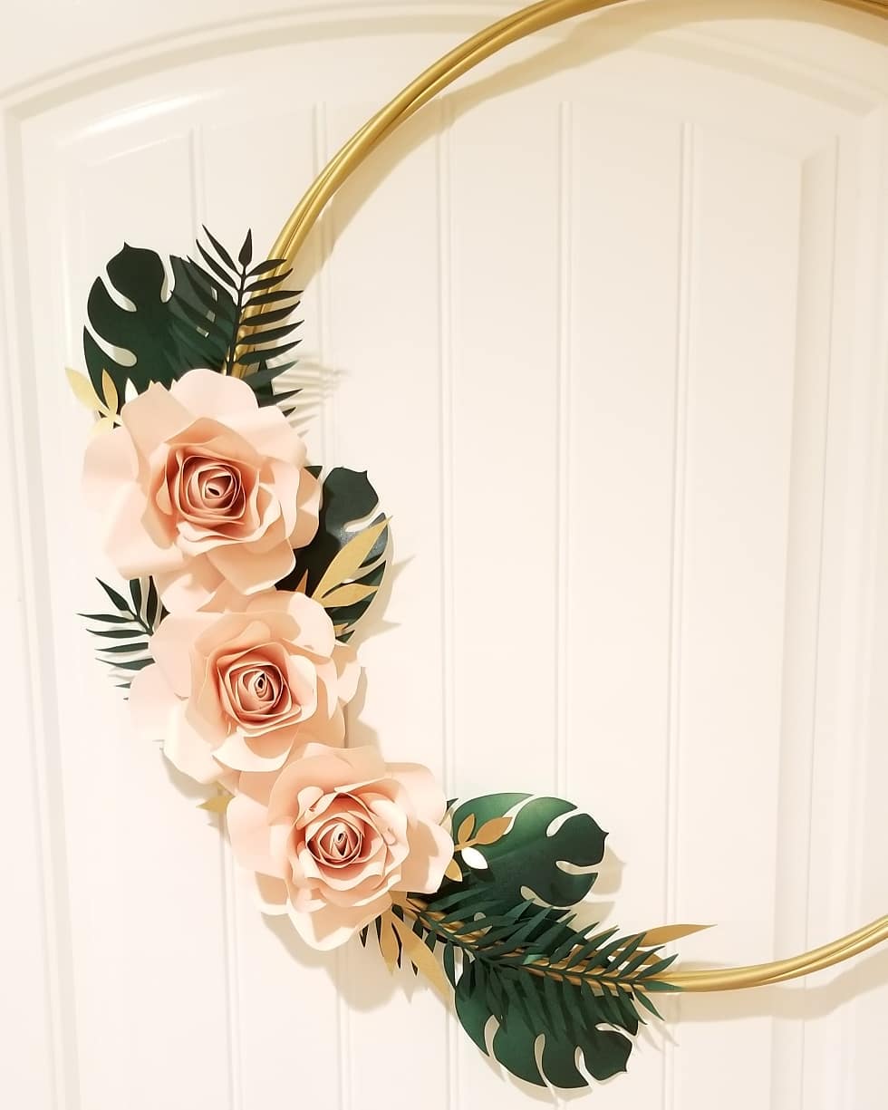 decoração com flores de papel