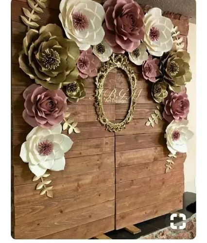 decoração com flores de papel