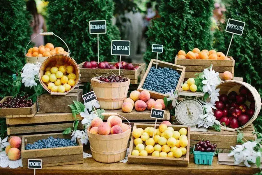 decoração com frutas simples