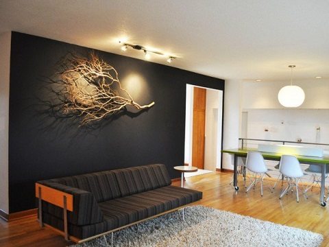 galhos secos naturais versus artificiais decoração parede