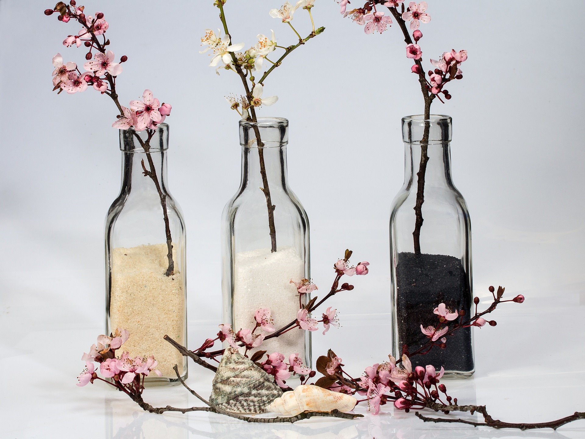 decoração com garrafa de vidro