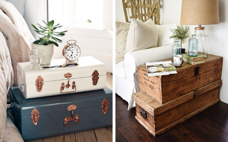 decoração com malas de viagem
