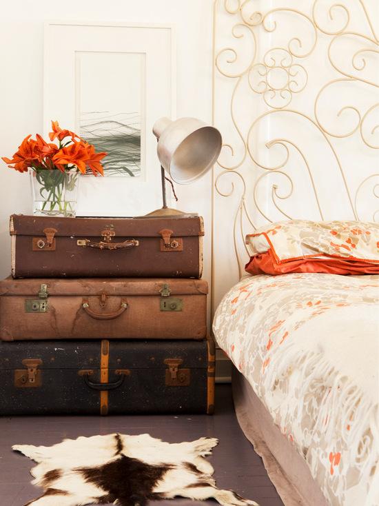 decoração com malas de viagem