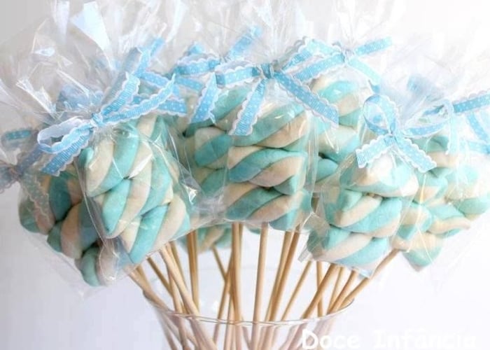 decoração com marshmallow no palito