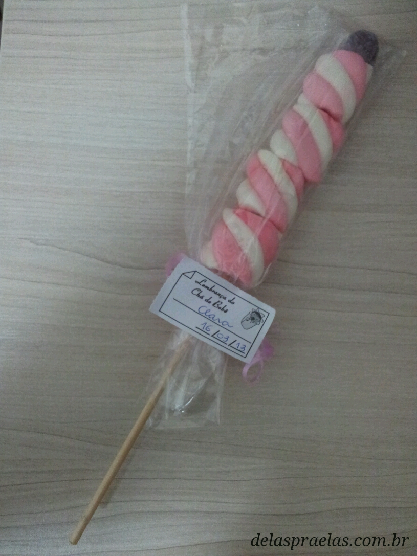 decoração com marshmallow no palito